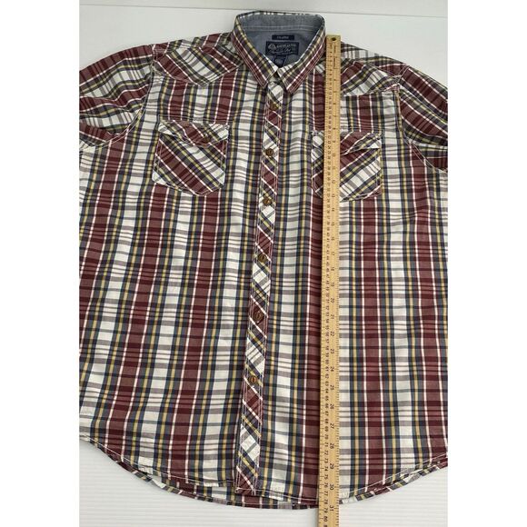 American Rag Cie Men's XXL 100% Cotton Short Sleeve Plaid Button Up Shirt - Picture 3 of 8